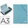 Carpetas gomas carton prespan Liderpapel A3 verde