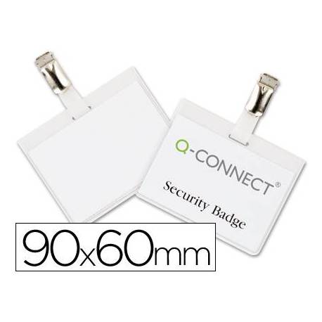 Identificadores Q-Connect de Seguridad con Pinza Metalica en PVC 9x6 cm