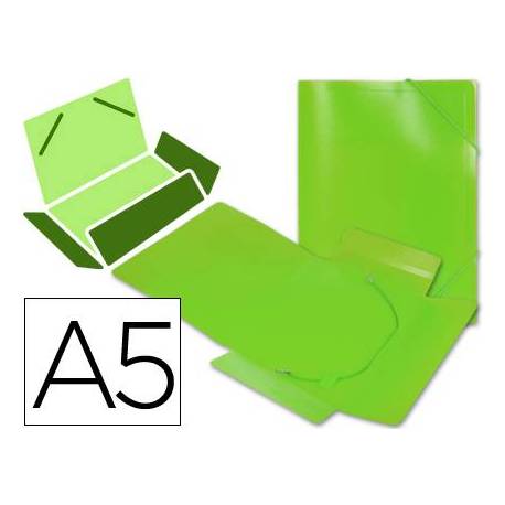 Carpeta lomo flexible gomas con solapas Liderpapel Din A5 color verde
