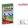 Lapices de Colores Alpino Hexagonales Caja 6 lapices Cortos