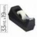 Portarrollo sobremesa q-connect plastico para cinta de 33 mt negro