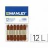 Lapices cera blanda Manley caja 12 unidades pardo