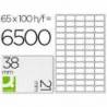 Etiqueta adhesiva Q-Connect kf01581 tamaño 38,1x21,2mm fotocopiadora laser ink-jet. Caja100 hojas A4.