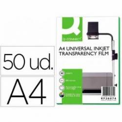 Transparencias Din A4 Q-Connect, válido impresoras ink-jet