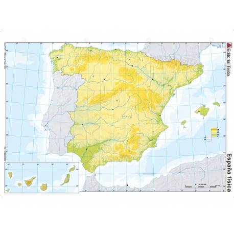 Mapa mudo de España fisico (24596) 