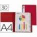 Carpeta escaparate con 30 fundas fijas Beautone rojo
