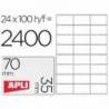 Etiquetas Adhesivas Apli 70 x 35 mm 24 etiquetas por hoja