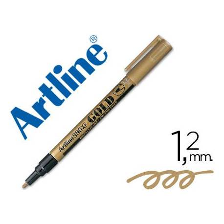 Rotulador Artline marcador permanente punta metalica EK-990 oro punta redonda 1.2 mm.