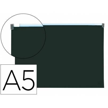 Carpeta dossier con cremallera Liderpapel DIN A5 polipropileno 180 micras color negro