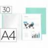 Carpeta escaparate Liderpapel DIN A4 poliporpileno con 30 fundas color verde