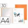 Carpeta escaparate Liderpapel DIN A4 poliporpileno con 30 fundas color naranja