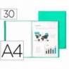 Carpeta escaparate Liderpapel DIN A4 poliporpileno con 30 fundas color verde