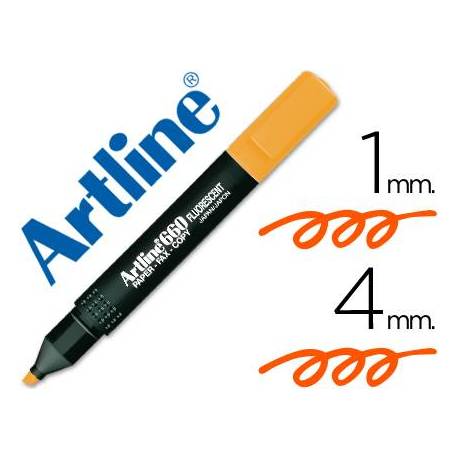 Rotulador Artline fluorescente EK-660 punta biselada naranja