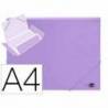 Carpeta gomas con solapa Liderpapel DIN A4 polipropileno 400 micras 100 hojas color violeta