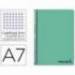 CUADERNO ESPIRAL LIDERPAPEL A7 MICRO WONDER TAPA PLASTICO 100H 90 GR CUADRO 5MM 4 BANDAS VERDE