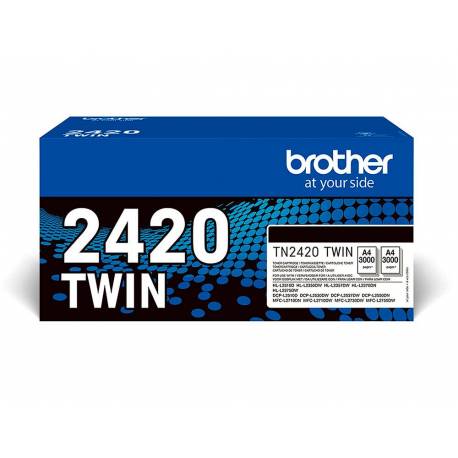 Brother TN2420TWIN, Pack 2 Cartuchos de tóner negro de larga duración