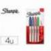 ROTULADOR SHARPIE PERMANENTE FINO BLISTER 4 UNIDADES COLORES ESTANDAR SURTIDOS