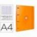 CARPETA CON RECAMBIO 4 ANILLAS 25MM LIDERPAPEL ANTARTIK DIN A4 COLOR AMARILLO CARTON FORRADO