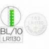 PILA Q-CONNECT TIPO BOTON ALCALINA AG13 LR44 1.5V BLISTER DE 10 UNIDADES