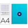 Cuaderno espiral liderpapel a4 micro antartik tapa forrada 80h 90 gr cuadro 5mm 1 banda 4 taladros turquesa