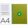 Cuaderno espiral liderpapel a4 micro antartik tapa forrada 80h 90 gr cuadro 5mm 1 banda 4 taladros verde