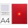 CUADERNO ESPIRAL LIDERPAPEL DIN A4 MICRO ANTARTIK CUADRICULADO 5 MM COLOR ROJO 80H