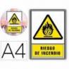 PICTOGRAMA ARCHIVO 2000 RIESGO DE INCENDIO PVC COLOR AMARILLO LUMINISCENTE 210X297 MM