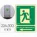 PICTOGRAMA ARCHIVO 2000 SALIDA DE EMERGENCIA IZQUIERDA PVC COLOR VERDE LUMINISCENTE 224X300 MM