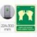 PICTOGRAMA ARCHIVO 2000 EMPUJAR BARRA PARA ABRIR PUERTA PVC COLOR VERDE LUMINISCENTE 224X300 MM