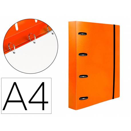 CARPETA CON RECAMBIO 4/40 MM LIDERPAPEL DIN A4 CUADRO 5MM COLOR NARANJA POLIPROPILENO