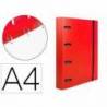 CARPETA CON RECAMBIO 4/40 MM LIDERPAPEL DIN A4 CUADRO 5MM COLOR ROJO POLIPROPILENO