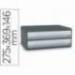 FICHERO CAJONES DE SOBREMESA CEP MOOV UP RECICLADO 80% 2 CAJONES COLOR GRIS 275X369X146 MM