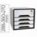 FICHERO CAJONES DE SOBREMESA CEP SMOOVE SECURE CON CERRADURA 4 CAJONES COLOR BLANCO/NEGRO 288X360X270 MM