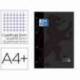 Recambio color 1 oxford din a4+ 80 hojas 90 gr cuadro 5 mm 4 taladros negro.