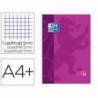 Recambio color 1 oxford din a4+ 80 hojas 90 gr cuadro 5 mm 4 taladros morado.