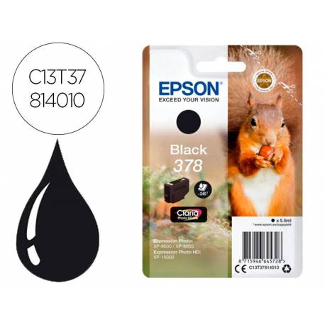 INK-JET EPSON 378 EXPRESSION HOME XP-8605 / 8606 / XP-15000 / XP-8500 / 8505 NEGRO 240 PAG