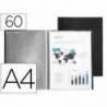 CARPETA LIDERPAPEL ESCAPARATE 60 FUNDAS POLIPROPILENO DIN A4 NEGRO OPACO