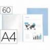 CARPETA LIDERPAPEL ESCAPARATE 60 FUNDAS POLIPROPILENO DIN A4 CELESTE OPACO