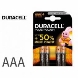 Pila Duracell alcalina plus AAA pacl con 4 unidades