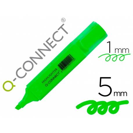 Rotulador fluorescente Q-Connect verde