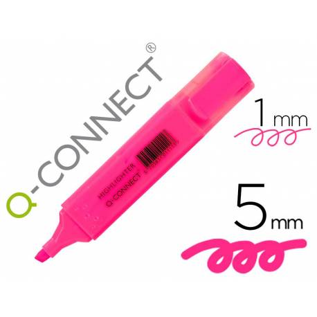 Rotulador fluorescente Q-Connect rosa