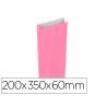 SOBRE PAPEL BASIKA CELULOSA ROSA CON FUELLE M 200X350X60 MM PAQUETE DE 25 UNIDADES