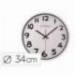 Reloj de pared plastico 38 cm marco color plateado