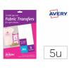 PAPEL TRANSFER AVERY PARA CAMISETAS ALGODON COLORES OSCUROS INK-JET DIN A4 PACK DE 4 HOJAS