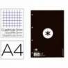 RECAMBIO LIDERPAPEL ANTARTIK DIN A4 4 TALADROS 90G/M2 CUADRO 5 MM 80 HOJAS 1 BANDA MARCO COLOR NEGRO
