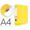 Archivador de palanca liderpapel Din A4 color system forrado sin rado lomo 80mm amarillo compresor metalico.