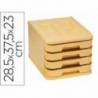 FICHERO CAJONES DE SOBREMESA FAIBO PLASTICO 100% RECICLABLE 4 CAJONES AMARILLO PASTEL 28,5X37,5X23 CM
