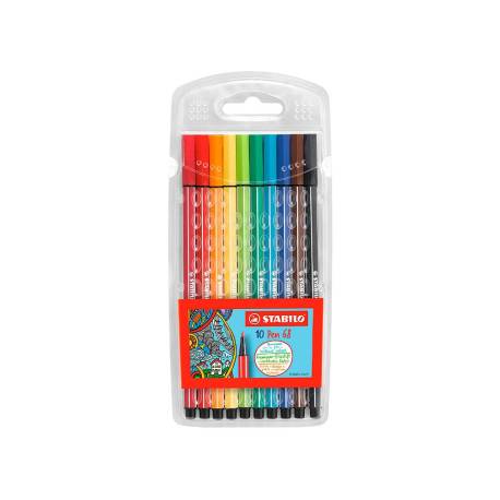 Rotulador punta de pincel STABILO Pen 68 brush - Estuche de cartón con 12  colores