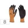 GUANTES DELTAPLUS POLIESTER IMPREGANDO LATEX PALMA Y DEDOS NARANJA FLUOR/NEGRO TALLA 8