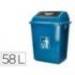 PAPELERA CONTENEDOR Q-CONNECT PLASTICO CON TAPA DE BALANCIN 58 LITROS 470X330X760 MM AZUL